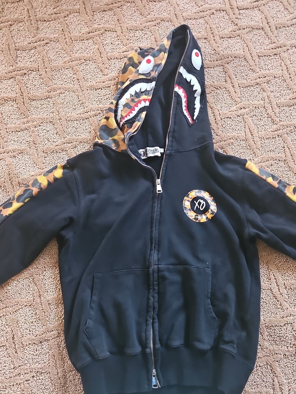 BAPE x XO Shark Zip Up Hoodie Mens Medium